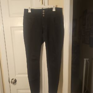 Hybrid & Company Women's High Rise Black Skinny Jeans